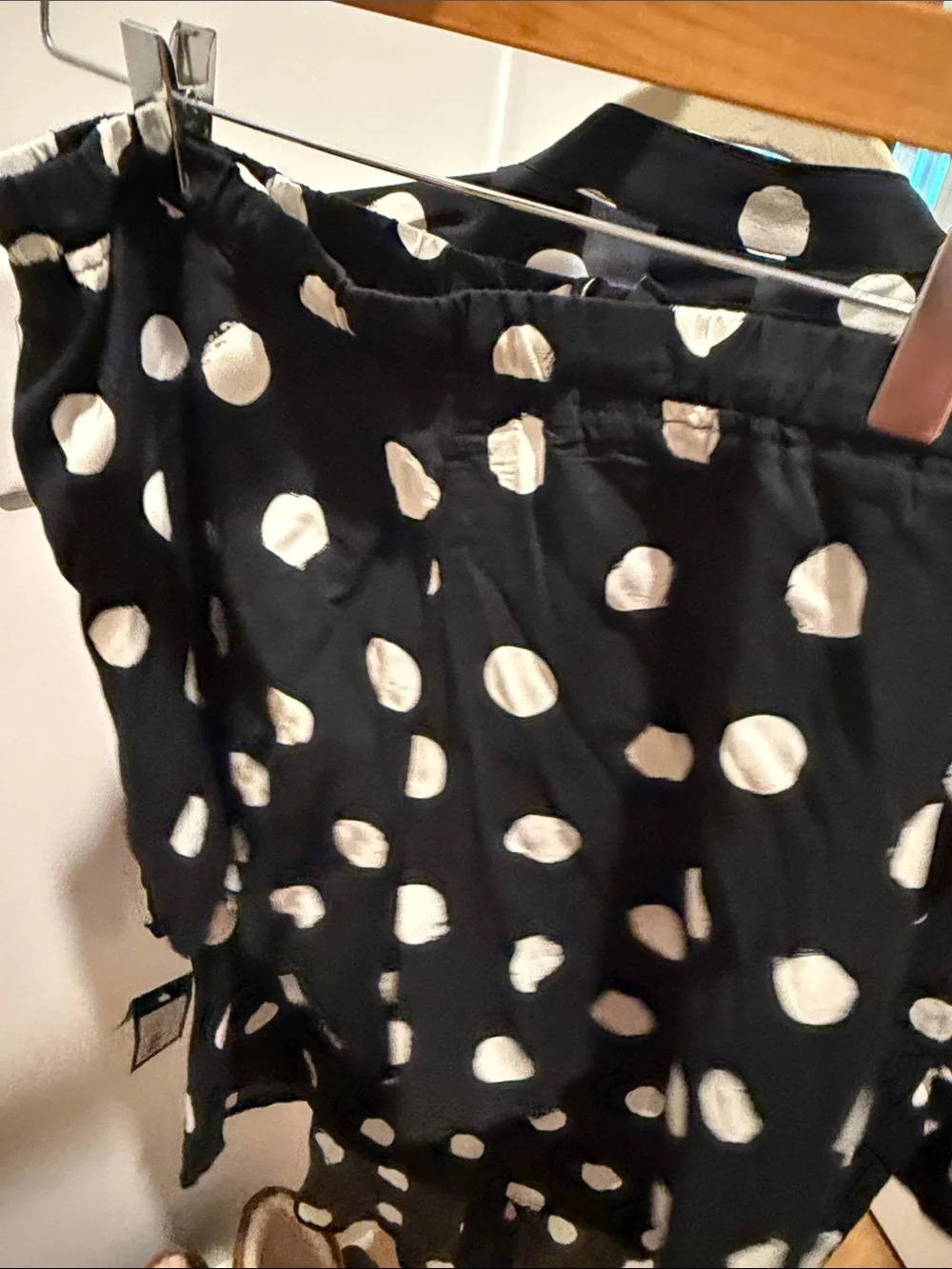 Kate Spade Polka Dot Short Sleeve Button-Up Top and Shorts Set - Black/White(bw)